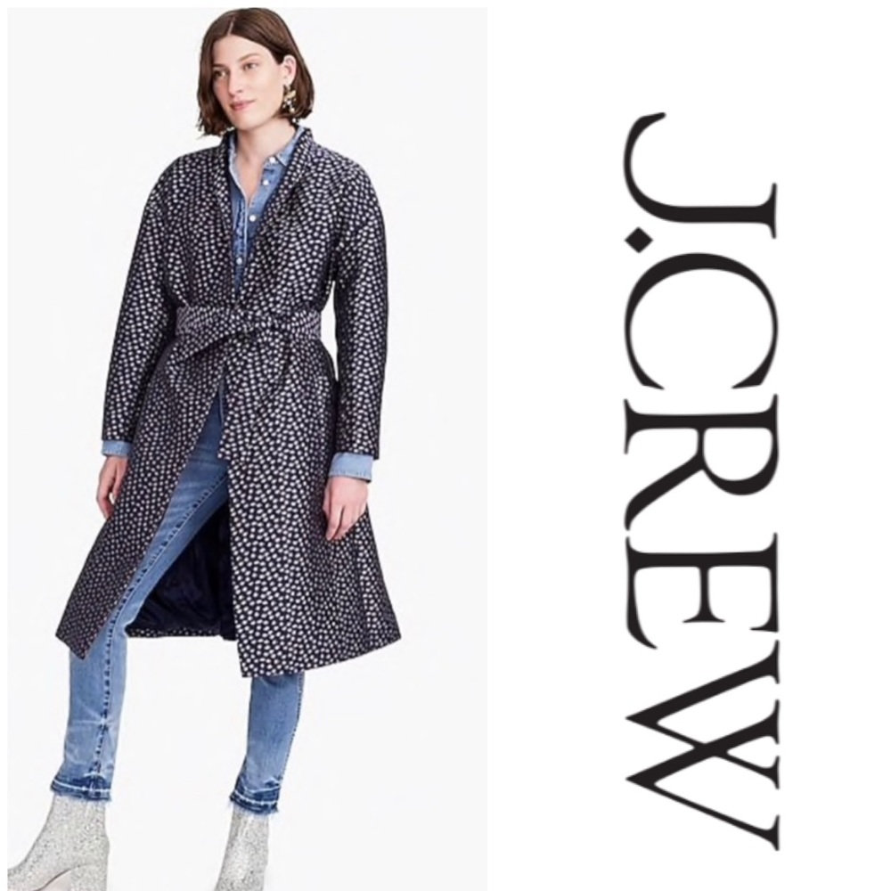 J.Crew Collection Jacquard Wrap Jacket - Navy - Size S